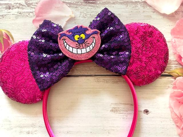 Cheshire Cat Mouse ears headband- Alice in Wonderland- Pink and Purple mouse ears