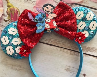 Lilo & Stitch Flower Mouse ears headband