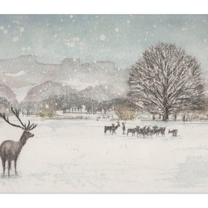 Richmond Park at Roehampton Gate in the snow, fine art giclee print