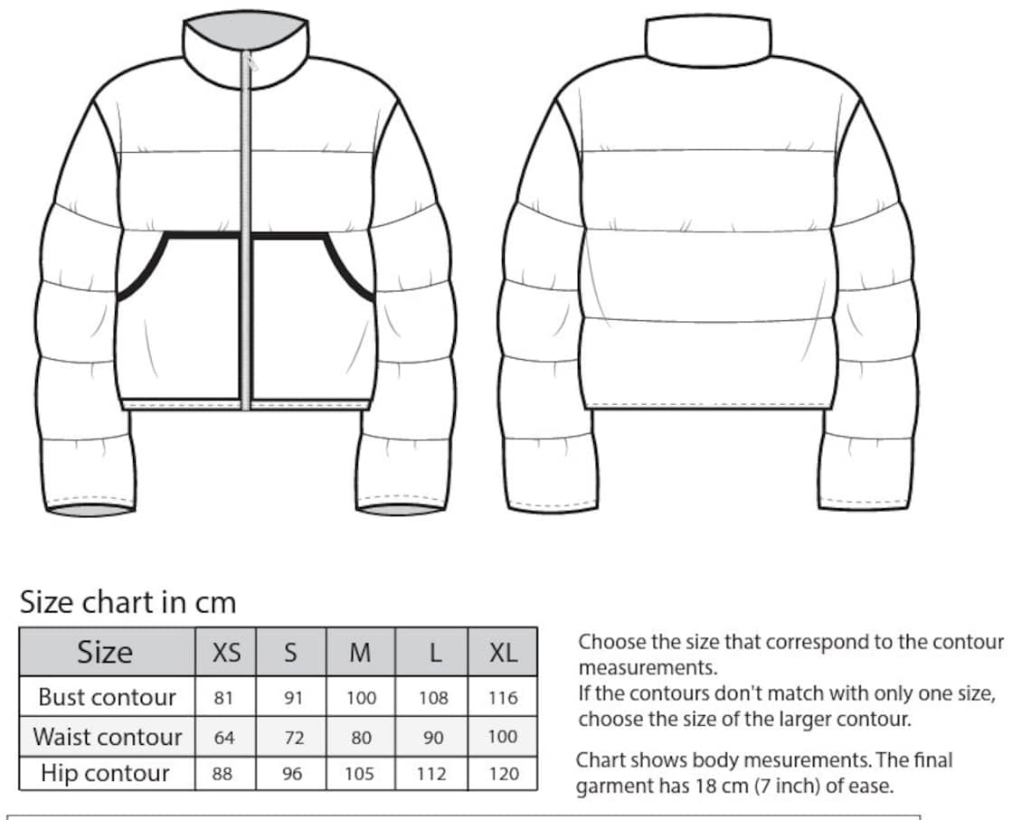 Women's Reversible Puffer Jacket Sewing Digital PDF Etsy