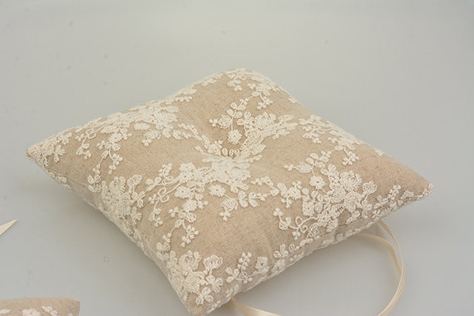 Ring Bearer Pillow White Lace Ring Bearer Pillow Wedding Etsy
