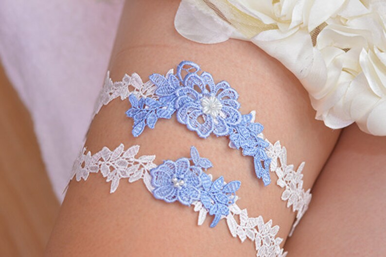something blue garter set wedding garter lace garter bride garter set blue bridal garter set