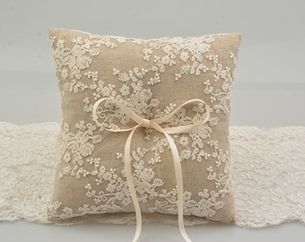 Lace Ring Bearer Pillow, Handmade Wedding Ring Cushion, Classic Wedding Ring Pillow For Wedding Ceremony Decor