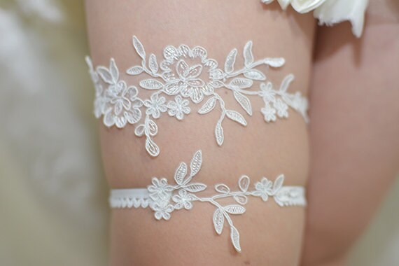 White Bridal Garter White Lace Garter Wedding Garter Bride - Etsy