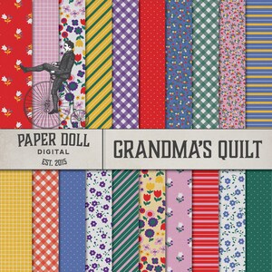 Country Digital Paper - Floral Scrapbooking, Junk Journal Paper - Modèle vérifié - Modèle à points polka - Téléchargement instantané - 20 feuilles