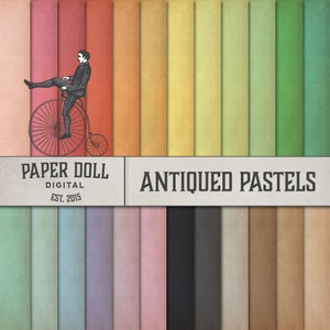 Antike Pastell Digitalpapier - strukturierte Scrapbooking, Junk Journal Papier - Distressed Digital Paper - Instant Download - 24 Farben