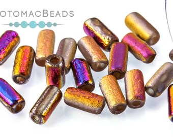 95 beads per tube Tubelet Beads Lava Red 6x2.8mm