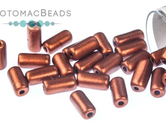 95 beads per tube Tubelet Beads Lava Red 6x2.8mm