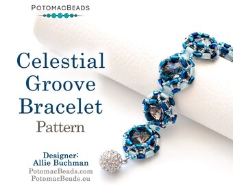 Patrón de pulsera Celestial Groove de Allie Buchman
