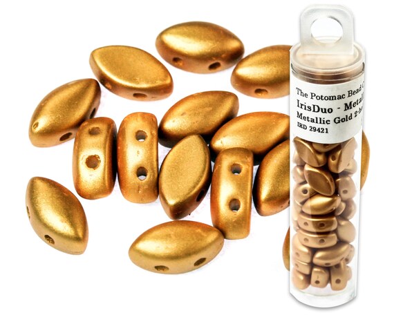 Irisduo Beads Metallic Gold 7x4mm factory Pack of 300 Etsy Canada