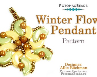 Winter Flower Pendant Pattern by Allie Buchman