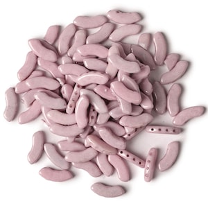 QuadBow Beads - White Lila Luster 6x15mm (Factory Pack of 100)