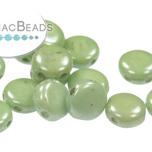 DiscDuo® Bead - White Teal Luster 6mm (Pack of 50)