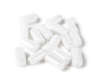 Tubelet Beads - White Shimmer 6x2.8mm (Factory Pack of 600)