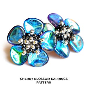 Cherry Blossom Earrings Pattern by Tereza Soukupova