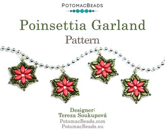 Poinsettia Garland Ornament Pattern by Tereza Soukupova