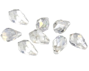 Potomac Crystal Briolettes - Crystal AB 5x8mm (Pack of 25)