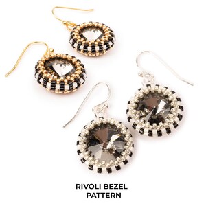 Bezel Rivoli Earring Pattern by Allie Buchman