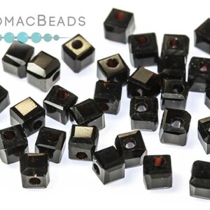 Potomac Crystal Cube Beads - Jet 2mm (Pack of 100)