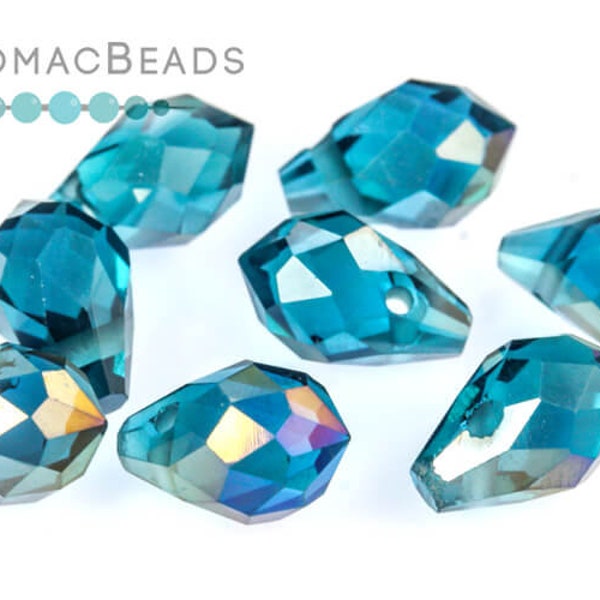 Potomac Crystal Briolettes - Blue Zircon 5x8mm (Pack of 25)