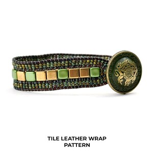 Leather Tile Wrap Bracelet Pattern by Bridgette Davidson