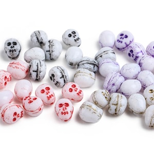 Czech Glass Skull Beads Collection 12mm | Pack of 40