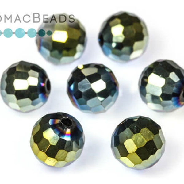 Potomac Crystal Disco Balls - Metallic Green Iris 8mm (96 Facets)
