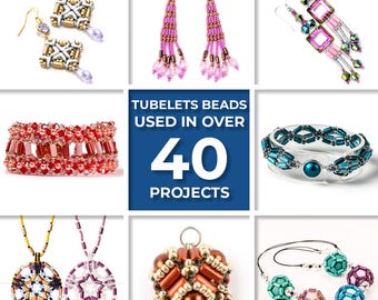Tubelet Beads - Crystal Etched Sliperit Full 6x2.8mm (95 beads per tube)
