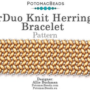 SuperDuo Knit Herringbone Bracelet Pattern by Allie Buchman