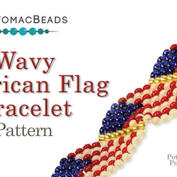 Wavy American Flag Bracelet Pattern by Allie Buchman
