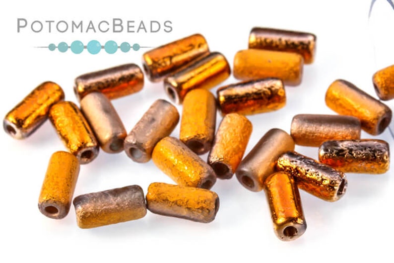 95 beads per tube Tubelet Beads Lava Red 6x2.8mm