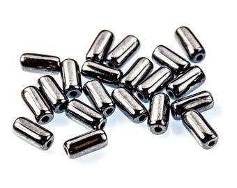 Tubelet Beads - Jet Hematite 6x2.8mm (Factory Pack of 600)
