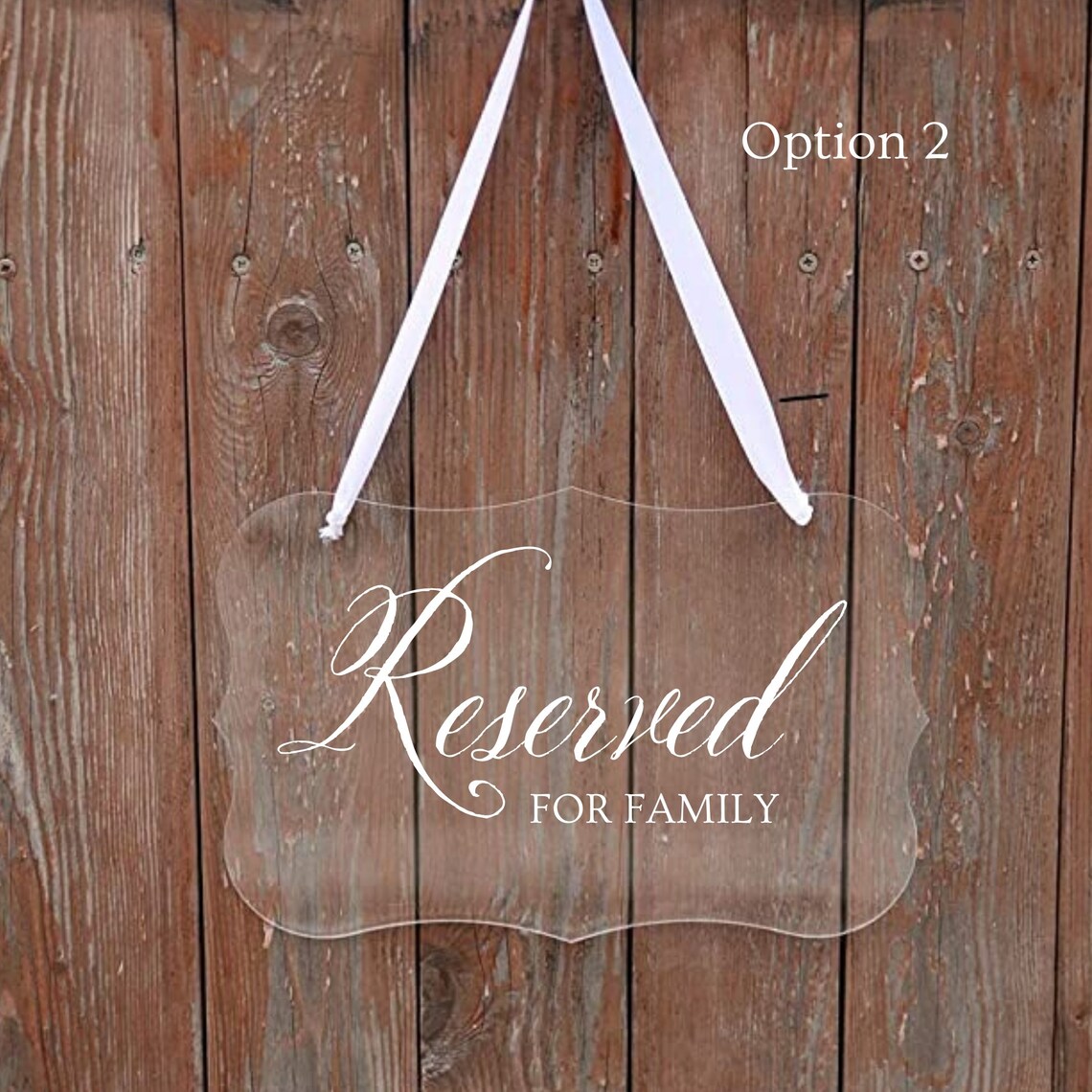 Acrylic Reserved for Family Sign Wedding Hanging Reserved Etsy