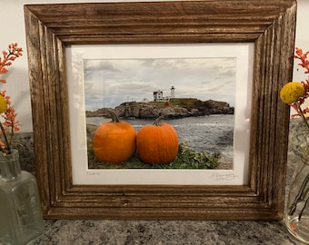 Pumpkins!  (at Nubble Lighthouse) framed 8x10 print.