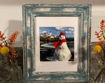 Frosty at the Nubble!  framed 8x10 print