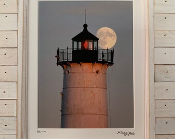 Beacon (Nubble Tower) framed 8x10 print.