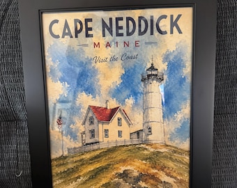 Vintage style Nubble poster 12x18 framed