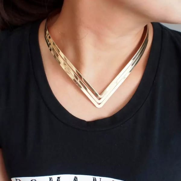 Elegance and Beauty Gold  Statement Necklace