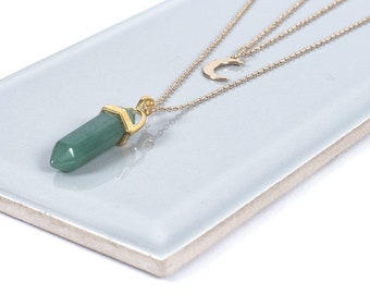 Aventurine Gold Gemstone Necklace