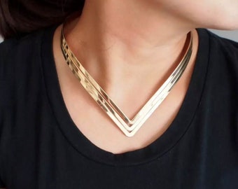 Elegance and Beauty Gold  Statement Necklace