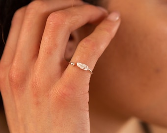 Sterling Silver Feather Ring: Boho Bird Jewelry