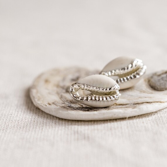Oceans Silver Shell Stud Earrings