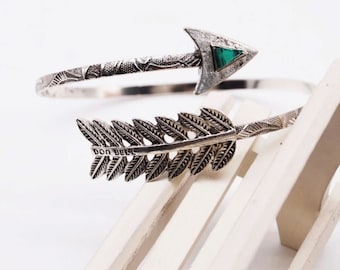 Boho Bovenarm Zilveren Manchet