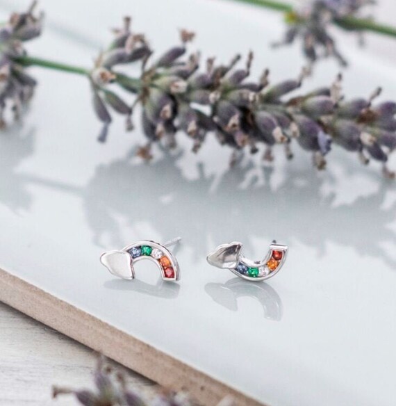 Sterling Silver Rainbow Earrings