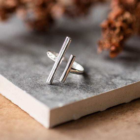 Double Bar Silver Ring