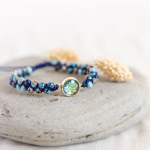 Natural Blue Jasper Stone Charm Bracelets