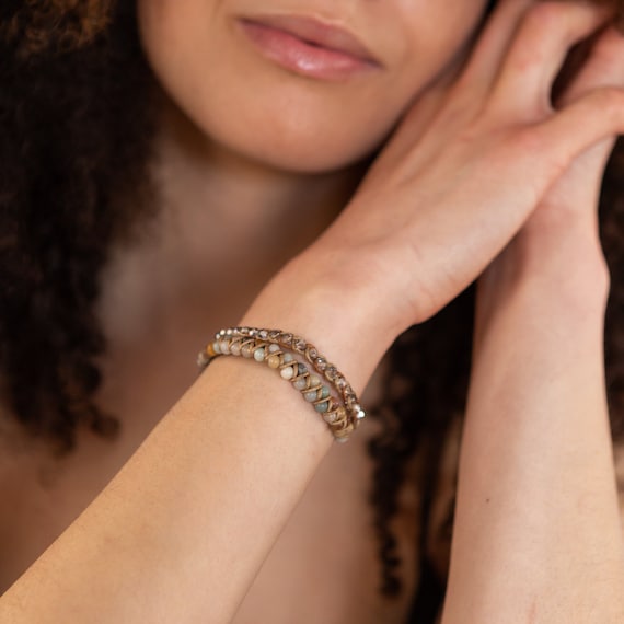 Natural Amazonite Layered Bracelet