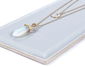 Opal Gemstone Gold  Necklace