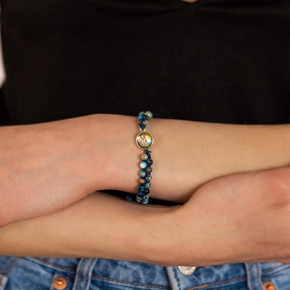 Natural Blue Jasper Stone Charm Bracelets