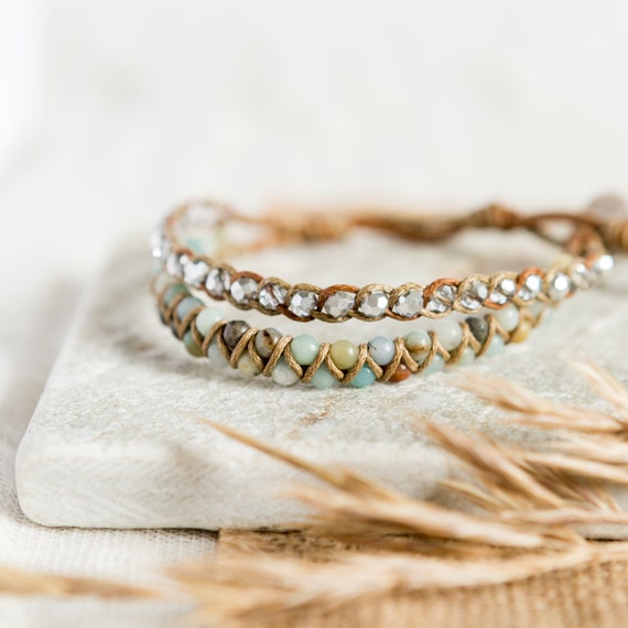 Natural Amazonite Layered Bracelet